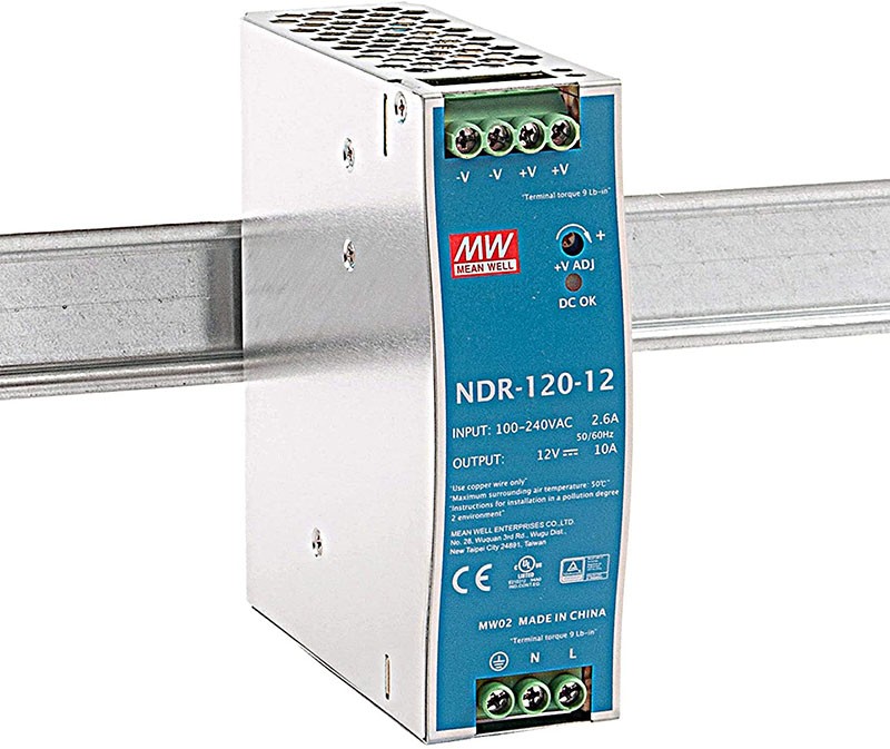 
Alimentatore da 12v 10ah con attacco DIN RAIL  facilmente posizionabile negli osservatori
