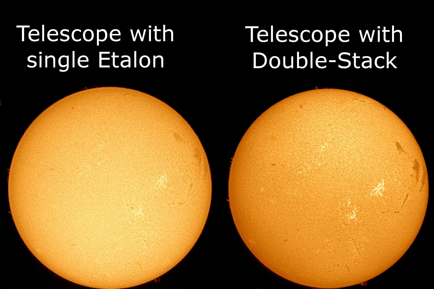  Con questo filtro, i telescopi LS60 e i sistemi di filtraggio LS60FHa mostrano ancora più dettagli della superficie solare 