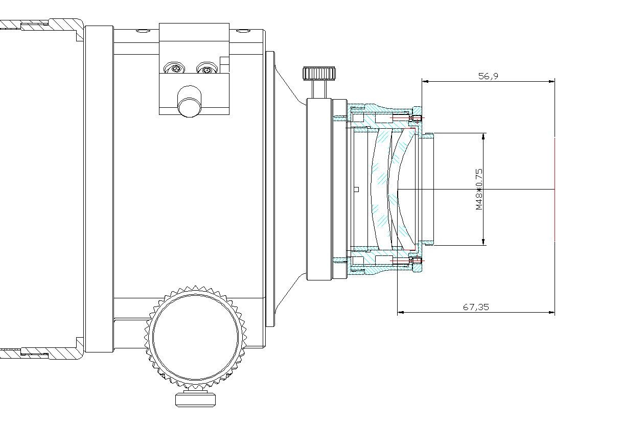  Spianatore/riduttore 0,92x per Apo 140 Tecnosky 