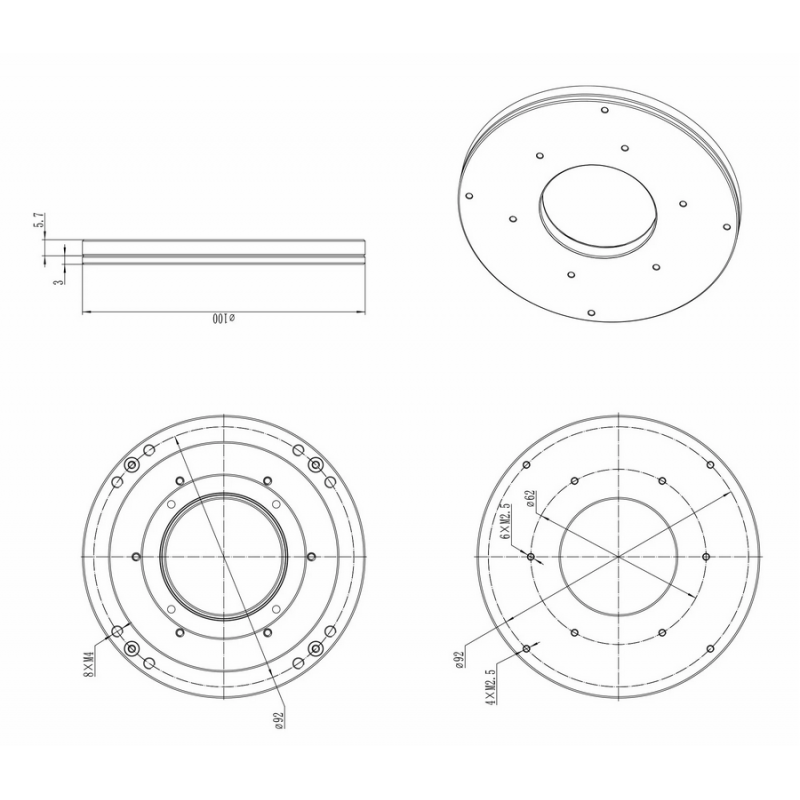  Tilter T2x0.75 per camere ZWO compatibile con le versioni ToupTek PRO 585/571/533/294/183 