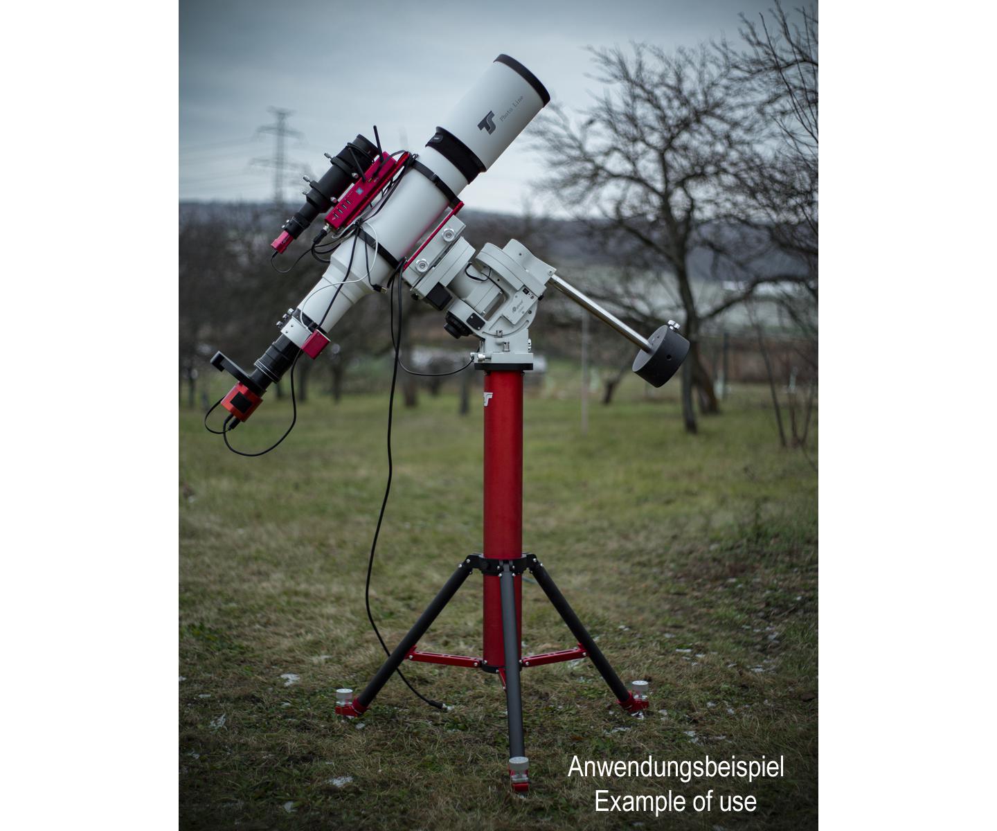  The tripod is designed for Skywatcher EQ6, H-EQ5 or EQ5, Celestron CGEM or iOptron mounts and can be loaded up to 100 kg. [EN] 